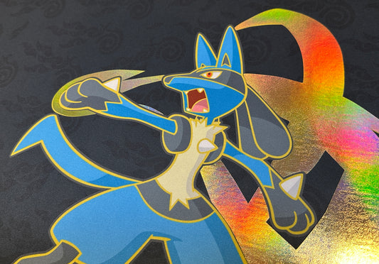 Lucario Focused Fighter Pokemon Foiled Playmat