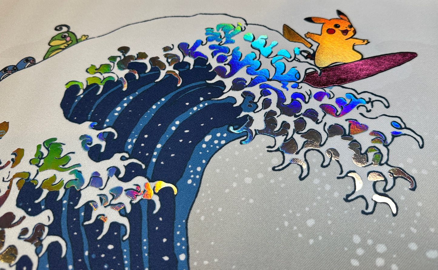 *Premium* Great Wave Pikachu Pokemon Foiled Playmat