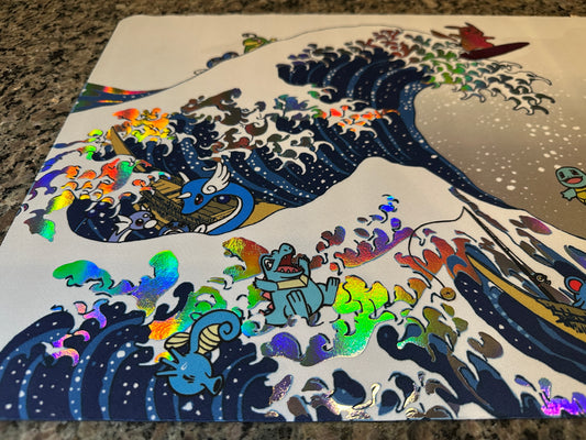 *Premium* Great Wave Pikachu Pokemon Foiled Playmat