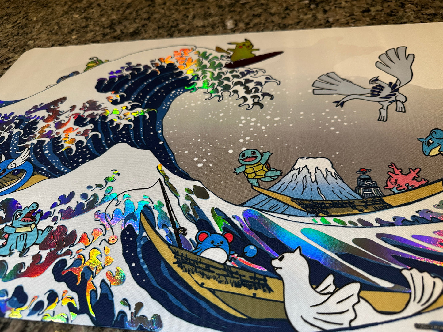*Premium* Great Wave Pikachu Pokemon Foiled Playmat