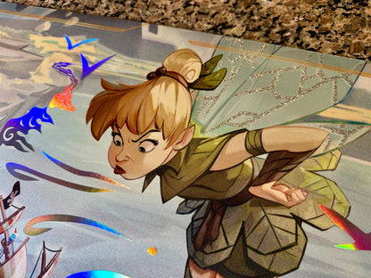 Glitter Tinker Bell Giant Fairy Lorcana Foiled Playmat