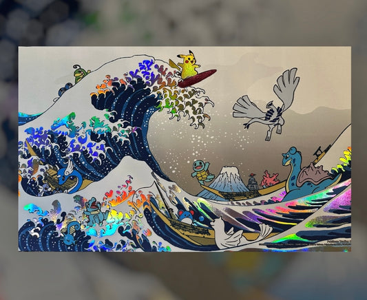 *Premium* Great Wave Pikachu Pokemon Foiled Playmat