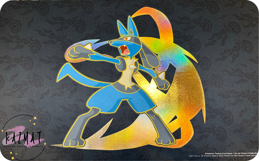 Lucario Focused Fighter Pokemon Foiled Playmat